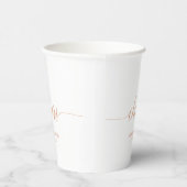 Roze Goud Elegante Script Proost Aangepast Feest Papieren Bekers (Rechts)