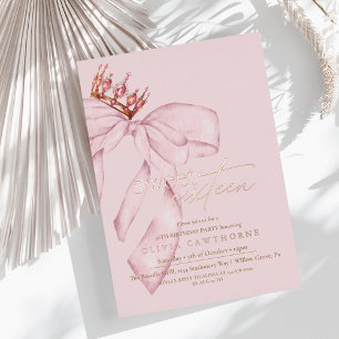 Roze Goud Elegante Sweet Sixteen Verjaardagsfeest Folie Uitnodiging