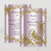 Roze goud Elke leeftijd Elegant Birthday Party Flo Kaart (Voorkant / Achterkant)