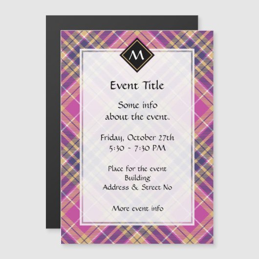 Roze, goud en blauwe tartan (Voorkant / Achterkant)