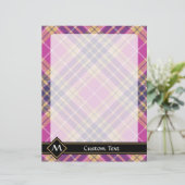 Roze, goud en blauwe tartan (Staand voorkant)