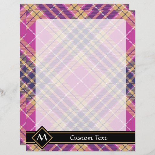 Roze, goud en blauwe tartan (Voorkant / Achterkant)