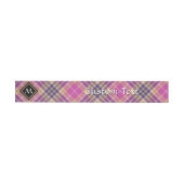 Roze, goud en blauwe tartan adreslabel wikkel (Individueel)