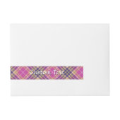 Roze, goud en blauwe tartan adreslabel wikkel (Voorkant)