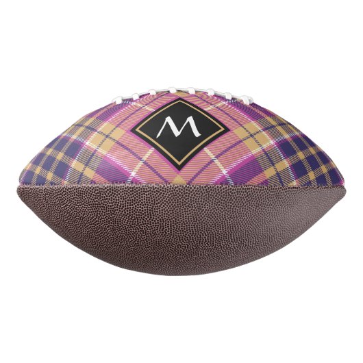 Roze, goud en blauwe tartan american football (Gedraaid 90)