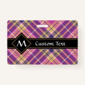 Roze, goud en blauwe tartan badge (Voorkant)