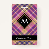 Roze, goud en blauwe tartan badge (Voorkant)