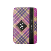 Roze, goud en blauwe tartan badmat (Voorkant Verticaal)