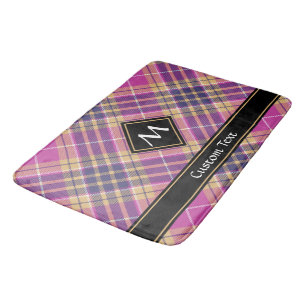 Roze, goud en blauwe tartan badmat