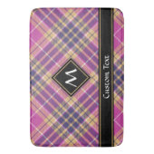 Roze, goud en blauwe tartan badmat (Voorkant Verticaal)