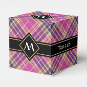 Roze, goud en blauwe tartan bedankdoosjes (Achterkant)