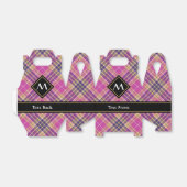 Roze, goud en blauwe tartan bedankdoosjes (Uitgevouwen)