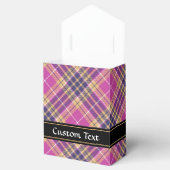 Roze, goud en blauwe tartan bedankdoosjes (Geopend)