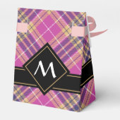 Roze, goud en blauwe tartan bedankdoosjes (Achterkant)