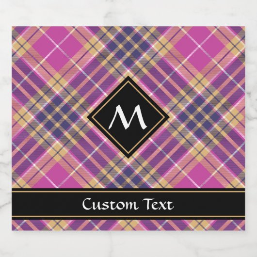 Roze, goud en blauwe tartan bier etiket (Enkel label)