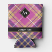 Roze, goud en blauwe tartan blikjeskoeler (Voorkant)