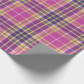Roze, goud en blauwe tartan cadeaupapier (Hoek)