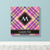 Roze, goud en blauwe tartan canvas afdruk (Insitu (Houten vloer))