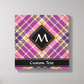 Roze, goud en blauwe tartan canvas afdruk (Voorkant)