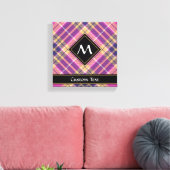 Roze, goud en blauwe tartan canvas afdruk (Insitu (Woonkamer))