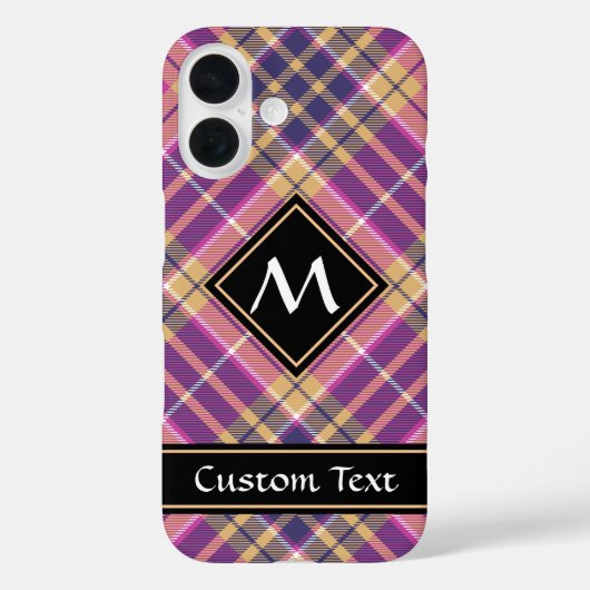 Roze, goud en blauwe tartan Case-Mate iPhone case (Achterkant)