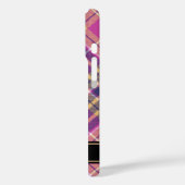 Roze, goud en blauwe tartan Case-Mate iPhone case (Achterkant / Links)