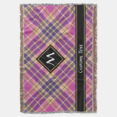 Roze, goud en blauwe tartan deken (Voorkant Verticaal)