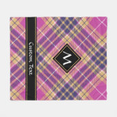 Roze, goud en blauwe tartan fleece deken (Voorkant (Horizontaal))