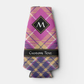 Roze, goud en blauwe tartan flesjeskoeler (Voorkant)