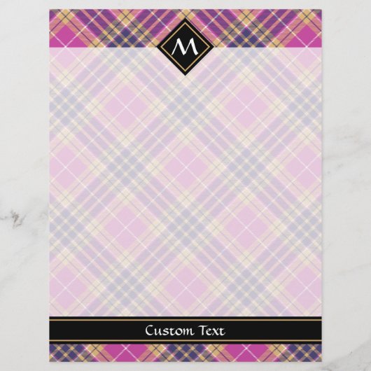 Roze, goud en blauwe tartan flyer (Achterkant)