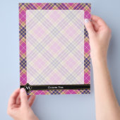 Roze, goud en blauwe tartan flyer (Hand)