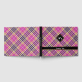 Roze, goud en blauwe tartan gastenboek (Volledig)