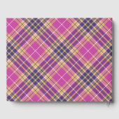 Roze, goud en blauwe tartan gastenboek (Achterkant)