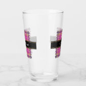 Roze, goud en blauwe tartan glas (Rechts)