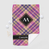 Roze, goud en blauwe tartan golfhanddoek (Insitu)