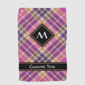 Roze, goud en blauwe tartan golfhanddoek (Voorkant)