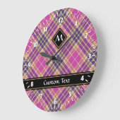 Roze, goud en blauwe tartan grote klok (Hoek)