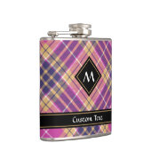 Roze, goud en blauwe tartan heupfles (Rechts)