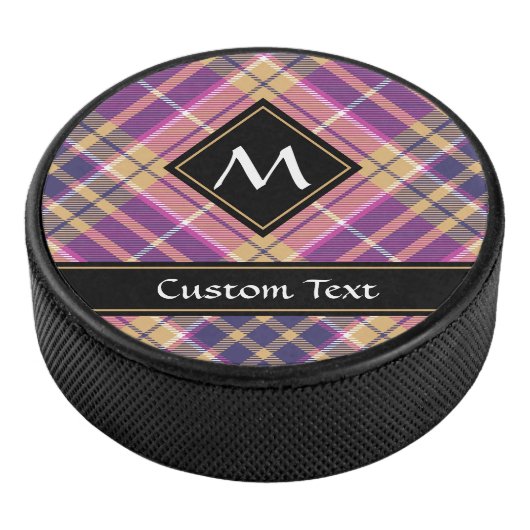 Roze, goud en blauwe tartan hockey puck (3/4)