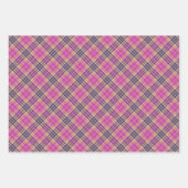 Roze, goud en blauwe tartan inpakpapier vel (Voorkant 2)