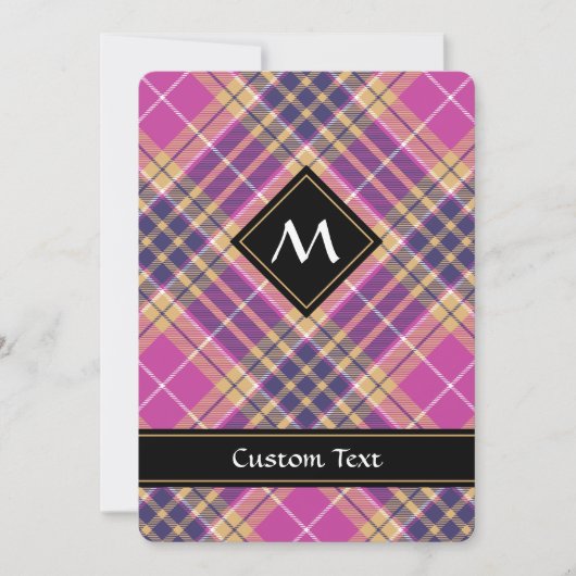 Roze, goud en blauwe tartan kaart (Voorkant)