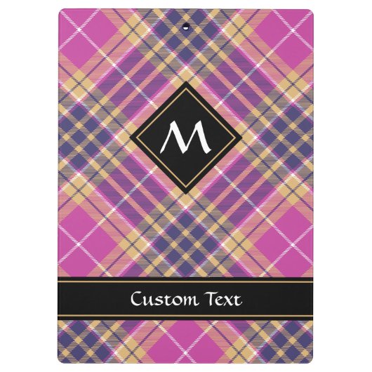 Roze, goud en blauwe tartan klembord (Achterkant)