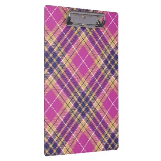 Roze, goud en blauwe tartan klembord (Rechts)