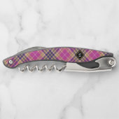 Roze, goud en blauwe tartan kurkentrekker (Achterkant)