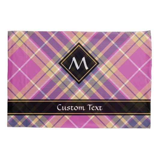 Roze, goud en blauwe tartan kussensloop (Achterkant)