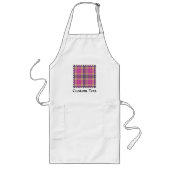 Roze, goud en blauwe tartan lang schort (Voorkant)