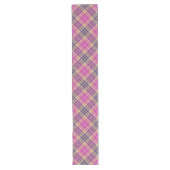 Roze, goud en blauwe tartan lange tafelloper (Voorkant)