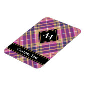 Roze, goud en blauwe tartan magneet (Linkerzijde)