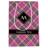 Roze, goud en blauwe tartan medium cadeauzakje (Voorkant)