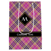 Roze, goud en blauwe tartan medium cadeauzakje (Achterkant)